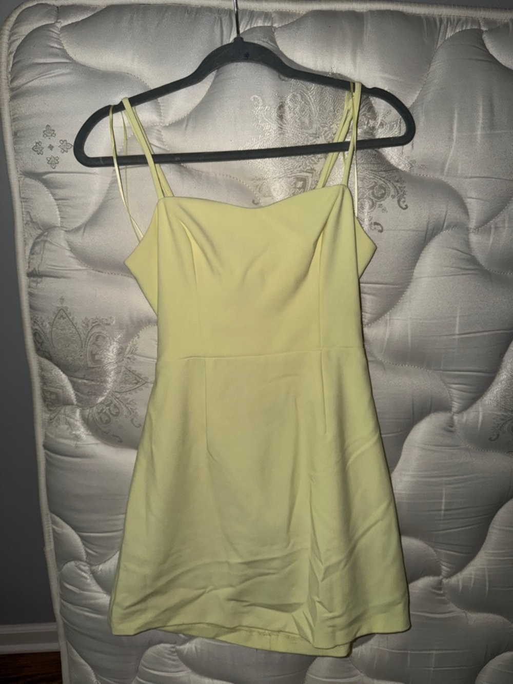 French Connection Butter Yellow Spaghetti Strap A-Line Dress
